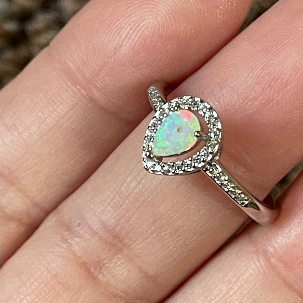 Stunning Natural Fire Opal Ring in 925 Sterling Silver Size 8 - Picture 11 of 12